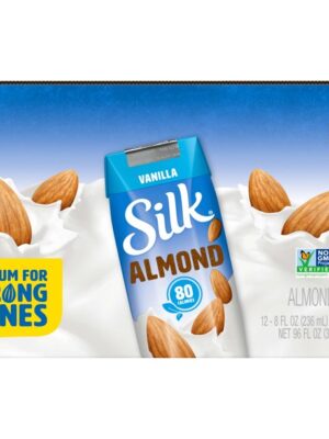 Silk Shelf-Stable Vanilla Almond Milk Singles, 8 Oz., 12 Count