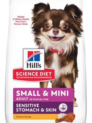 Hill's Science Diet Dry Dog Food, Adult, Small & Mini Breeds, Sensitive Stomach & Skin, Chicken Recipe, 4 lb. Bag