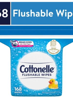 Cottonelle Fresh Care Flushable Wet Wipes, 1 Refill Pack (168 Total Wipes)